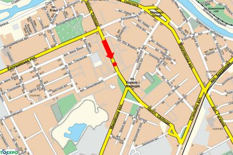 Ситилайт A в Ужгороде, 1.8x1.2  Свободи пр. / Марії Заньковецької (Шолохова) вул., Кирила і Мефодія пл., роздільник схема