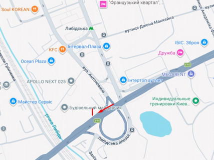 Видеоборд A в Киеве, Унікальний  Руслана Лужевського пров. (Червоноармійський пров.)., 3, ТРЦ Ocean Mall, трапеция - 663862 схема