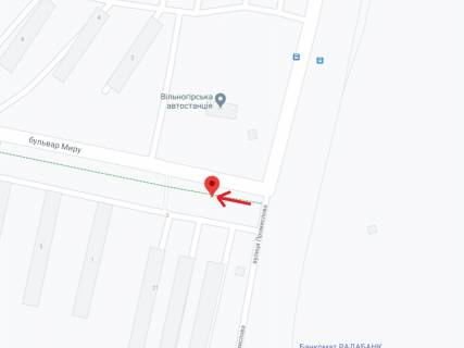 Билборд A в Вольногорске, 6х3  в`їзд з вул. Промислової на бульвар Миру схема