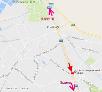 Билборд B в Безлюдовке, 3x6  Гагаріна пр., с. Безлюдівка, (6), виїзд з міста схема