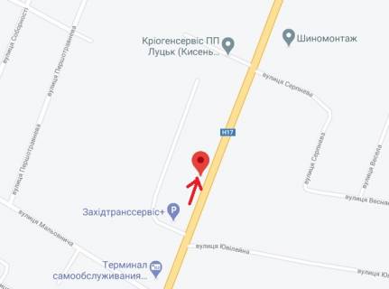 Billboard B in Hirka Polonka, 3x6  с. Гірка Полонка, Горохівська вул. - Луцька вул., район ТзОВ "ЗАХІДТРАНССЕРВІС плюс" scheme