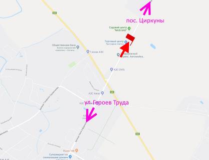 Билборд A в Харькове Леся Сердюка (Командарма Корка) вул. - Окружна дорога, прапорець №3, виїзд з міста, в сторону Циркуна сел. схема