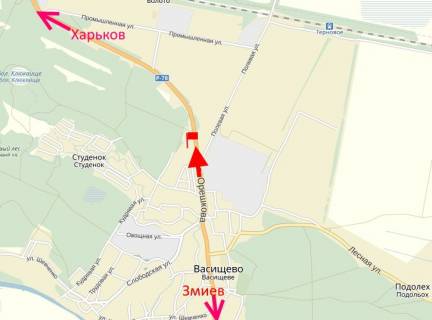 Билборд B в Васищеве, 3x6  с. Васищеве, АЗС "Sun Oil", (2), у бік м. Харків схема