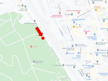 Билборд A в Киеве, 2.3x3.14  Грінченка вул., в сторону вул. Саперно-Слобідська схема