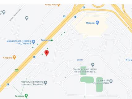 Видеоборд A в Киеве Глушкова пр., 31А, аптека "Мед Сервіс", №К044, прайс за ролик 10 сек 1 вихід/5 хвилин, з 8:00-22:00. Розрахунок для інших параметрів трансляції уточнюйте у менеджера. - 301207 схема