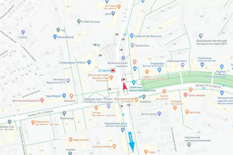 Видеоборд A в Харькове, 3x6  Науки просп. (Леніна просп.). - 23 Серпня вул., ст.м. "23 Серпня", сквер "Солдат", ринок "Павлове Поле", з центру - 667828 схема