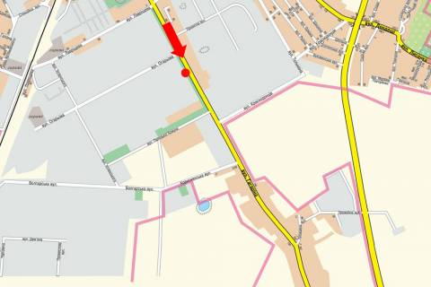 Білборд, Бігборд (Борд)   у Ужгороді, 3x6  Карпатської України (Гагаріна) вул., біля супермаркету "Барва" схема