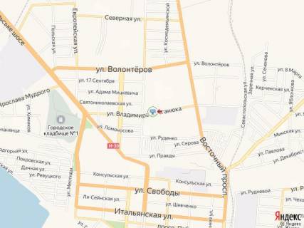 Билборд B в Бердянске Довганюка ул., 89, напротив схема