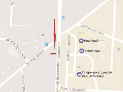 Билборд A в Ровно Чорновола вул. - Дачна вул. схема