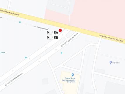 Билборд A в Кропивницкий (Кировоград) Тельнова вул. (колиш. Правди пр.) - Коваленко вул. (колиш. Конєва вул.) схема