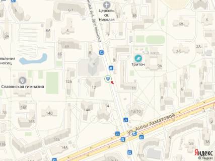 Билборд B в Киеве Драгоманова вул., 12, в сторону Пчілки вул. схема