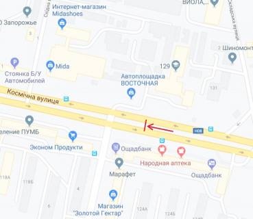 Билборд A в Запорожье, 6х3  Космічна вул. - Чумаченка вул.  схема