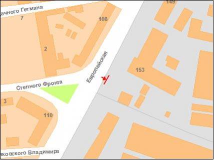 Призма A в Полтаве, 3х6  Європейська вул. (Фрунзе), 153(зліва) - 281344 схема