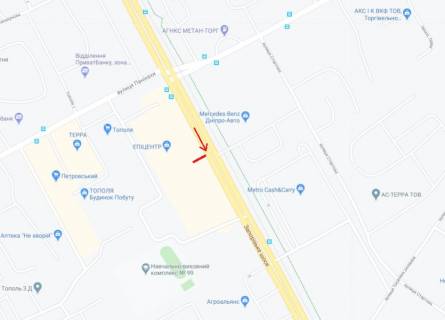 Билборд A в Днепр (Днепропетровск) Запорізьке шосе, в районі д. 62 К, біля Епицентра, в сторону вул. Старокодацький схема