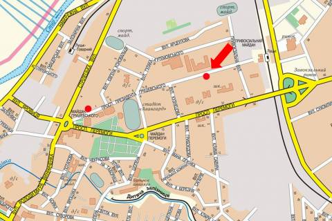 Citylight B in Lutsk, 1.8x1.2  Grusevs'kogo av., 22, bila supermarketu "Salut" scheme