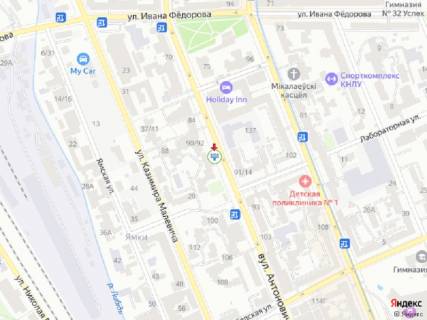 Видеоборд A у Києві Антоновича вул. (колиш. Горького вул.), 94/96, прайс за трансляцію ролика 10 сек 1вихід/90 сек, з 0:00 до 23:59 - 384227 схема
