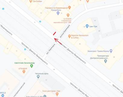 Ситилайт A в Днепр (Днепропетровск), 1.2х1.8  просп. Дмитра Яворницького (Карла Маркса) - вул. Барикадна схема