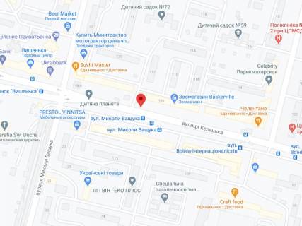 Видеоборд A в Виннице Келецька вул., 106/146, аптека "Мед Сервіс", №К014, прайс за ролик 10 сек 1 вихід/5 хвилин, з 8:00-22:00. Розрахунок для інших параметрів трансляції уточнюйте у менеджера. - 301291 схема