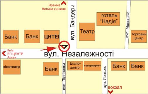 Призма  в Ивано-Франковске, 3x6  Бандери вул. - Незалежності вул., на світлофорі - 436173 схема