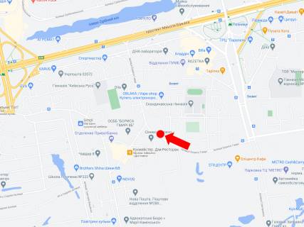 Билборд  в Киеве, 3x6  Гмирі вул., 7 - вул. Чавдар, в бік пр. Бажана, ст.м. "Позняки" схема
