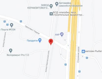 Билборд A в Киеве Науки пр. - Пироговский путь ул. (бывш. Краснознаменная ул.) схема
