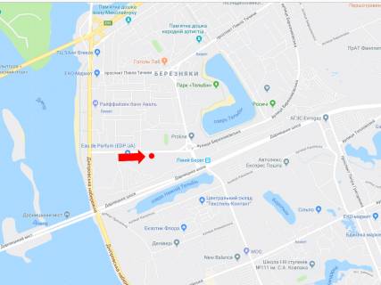 Билборд A в Киеве, 3x6  Березняківська вул., 25, перед заїздом на Дарницький міст, в бік Харківського масиву схема