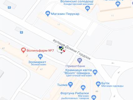 Білборд, Бігборд (Борд)  B у Луцьку Захисників України (колишня Гордіюк) вул., 47 схема
