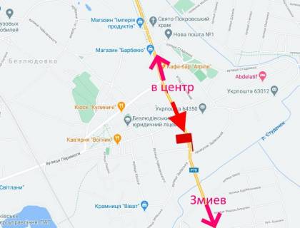 Билборд B в Безлюдовке, 3x6  Аерокосмічний пр., с. Безлюдівка, (12), виїзд зміста схема
