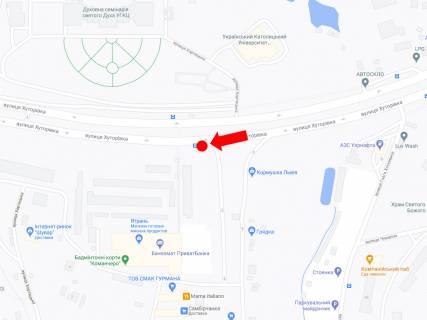 Citylight B in Lviv, 1.8x1.2  Hutorivka st., 4, zup. "Duhovna seminaria" (liva), v storonu st. Strijs'koi scheme
