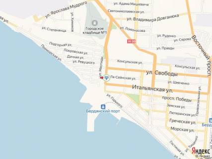 Билборд A в Бердянске Западный пр. - Итальянская ул., автовокзал схема