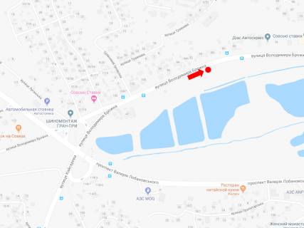 Билборд  в Киеве, 2.3x3.14  Брожка вул. (колиш. Кіровоградська вул.), в бік вул. Ізюмської схема