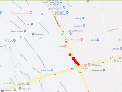 Білборд, Бігборд (Борд)  B на трасах Львівської області, 3x6  Окружна дорога, с. Зимна Вода, біля супермаркетів "Епіцентр", "METRO", верхній схема