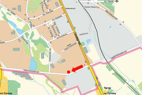 Билборд  в Черновцах, 3x6  Південно-Кільцева вул., 23 / Героїв Крут бул., біля ринку, в бік Воробкевича вул. схема