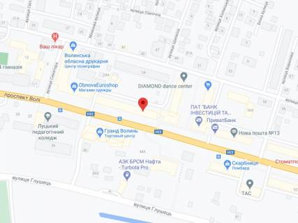 Видеоборд A в Луцке Волі пр., 29, аптека "Волиньфарм", прайс за ролик 10 сек 1 вихід/5 хвилин, на двосторонньому екрані, від 144 виходів на день. Розрахунок для інших параметрів трансляції уточнюйте у менеджера. - 301419 схема