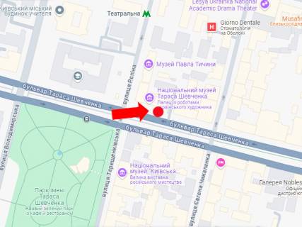 Ситилайт B в Киеве, 1.8x1.2  Шевченка бул., 12, зупинка "бульв.Т.Шевченка" схема