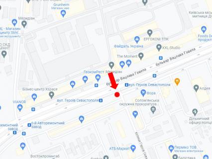 Призма A в Киеве, 3x6  Гавела (кол. Лепсе) бул., 31 - Героїв Севастополя вул., 1 - 457064 схема