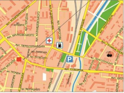 Видеоборд B в Ровно Соборна вул., 195, прайс за ролик 10 сек 1 вихід / 3 хвилини, з 7: 00-23: 00. Розрахунок для інших параметрів уточнюйте у менеджера. - 297573 схема