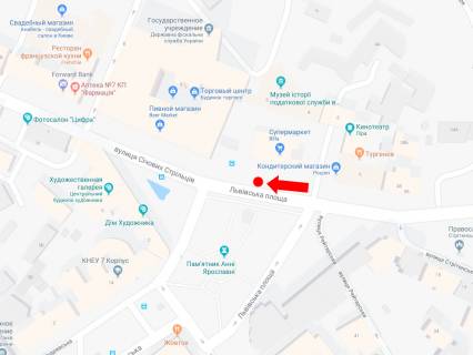 Ситилайт  в Киеве, 1.8x1.2  вул. Січових Стрільців (Артема)., 8Б / Львівська пл., Біля супермаркету "Novus", з центру схема