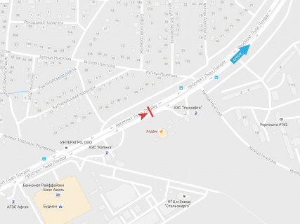 Билборд A в Харькове, 3x6  просп. Льва Ландау (50-річчя СРСР)., 55, в центр схема