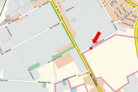Билборд B в Ужгороде, 3x6  Краснодонців вул., виїзд з ринку схема