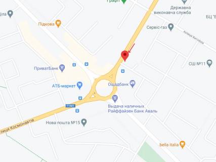 Билборд B в Николаеве Космонавтів вул., 57 - Перемоги пл. схема