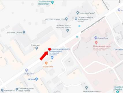 Ситилайт B в Киеве, 1.8x1.2  Бульварно-Кудрявська вул. (колиш. вул. Воровського), 24, в сторону пл. Львівська схема