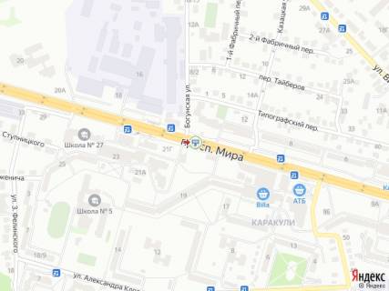 Призма A в Житомире Миру пр., 19, в сторону Незалежності (Ватутіна) пр. - 399555 схема