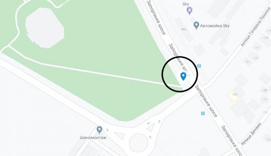 Билборд B в Днепр (Днепропетровск) Запорізьке шосе, АЗС "SKY", навпроти схема