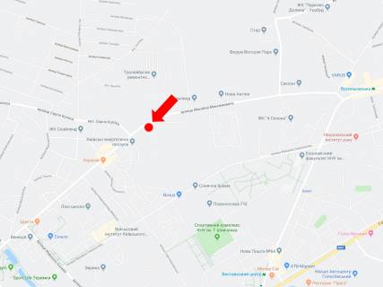 Billboard B in Kyiv, 3x6  Maksimovica st. (kolis. Trutenka st.) - st. Kolosa, v storonu ZK "Liko-grad", st. Koneva scheme