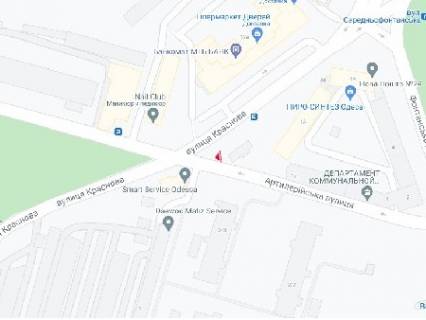 Видеоборд A в Одессе, 3x6  Краснова вул. - Артилерійська вул. - Середньофонтанська вул. - 483391 схема