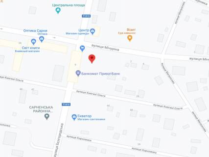 Видеоборд A у Сарнах Бєлгородська вул., 9/2, аптека "Волиньфарм", прайс за ролик 10 сек 1 вихід/5 хвилин, на двосторонньому екрані, від 144 виходів на день. Розрахунок для інших параметрів трансляції уточнюйте у менеджера. - 301510 схема