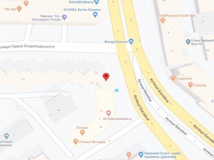 Видеоборд B в Киеве Бассейная ул., 10, "BIGMAK", Прайс за 1 мес, 10сек ролик 1вых/5мин с 7 до 22 часов,  расчеты для других параметров размещения уточняйте у менеджера - 240077 схема