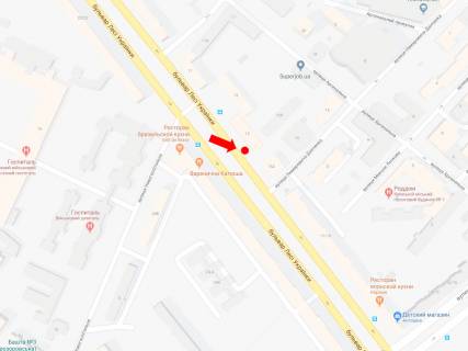 Ситилайт  в Киеве, 1.8x1.2  Українки бул., 15, в сторону пл. Л. Українки схема