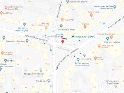 Видеоборд A в Киеве Велика Васильківська вул. (Червоноармійська)., 22. Прайс за трансляцию ролика дл 10 сек 1 раз / 3 мин с 7:00 до 22:00. Просчет  других параметров уточняйте у менеджеров - 291925 схема
